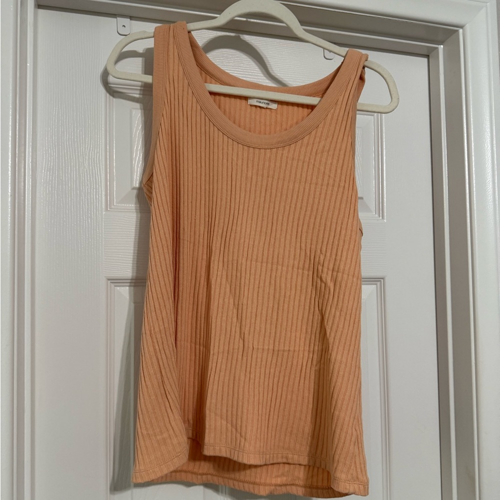 Maurices Peach Ribbed Tank Top